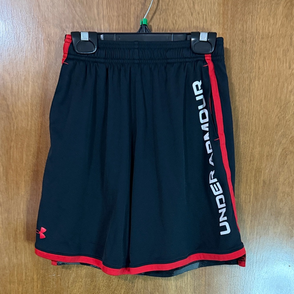 Under Armour Men's Athletic Shorts in Black with Red Trim